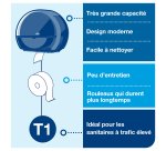 Distributeur papier toilette rouleau Maxi-Jumbo Tork T1 plastique
