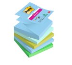 Post-it Super Sticky Z-Notes 76 x 76 mm Blue, Green Squared Plain 5 Pads of 90 Sheets