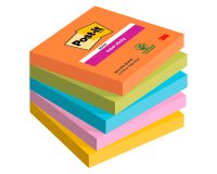 Post-it Super Sticky Notes 76 x 76 mm Assorted 90 Sheets Pack of 5