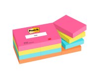 Post-it Notes Colour Notes 51 x 51 mm Blue, Green, Orange, Pink  Plain 12 Pads of 100 Sheets