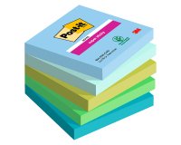 Post-it Super Sticky Notes Oasis 76 x 76 mm Assorted 90 Sheets Pack of 5