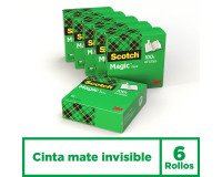 Cinta adhesiva scotch magic 33x19 mm pack de 6 unidades