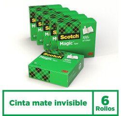 Cinta adhesiva scotch magic 33x19 mm pack de 6 unidades