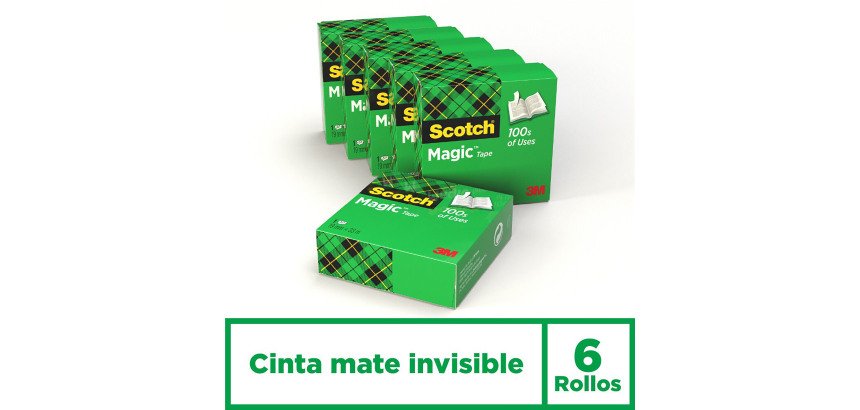 Cinta adhesiva scotch magic 33x19 mm pack de 6 unidades