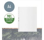 Pochettes perforées LEITZ RECYCLE A4 polypropylène grainé 10/100e - Boîte de 100