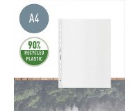Geperforeerde hoesjes Leitz Recycle A4 gekorreld polypropyleen 10/100e - doos van 100 stuks