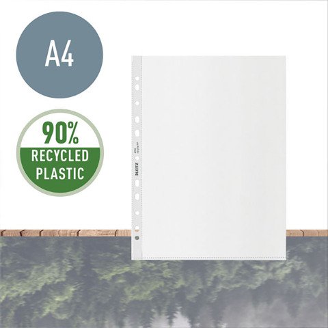 Fundas multitaladro LEITZ RECYCLE A4 de polipropileno granulado 10/100 - Caja de 100
