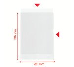 Chemise coin 100% recyclée ESSELTE A4 polypropylène 10/100e transparente assortie - Paquet de 100