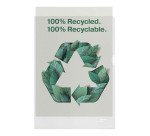 Chemise coin 100% recyclée ESSELTE A4 polypropylène 10/100e transparente assortie - Paquet de 100