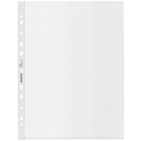 Pochettes perforées Leitz Recycle A4 polypropylène grainé 7/100e - Boîte de 40