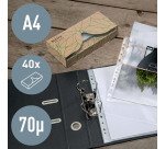 Pochettes perforées Leitz Recycle A4 polypropylène grainé 7/100e - Boîte de 40