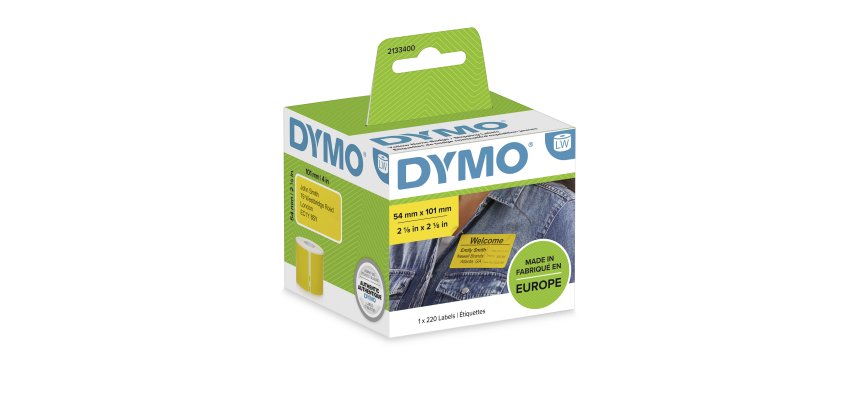 Etiquettes expédition / badge couleur 54 x 101 mm Dymo - Rouleau de 220