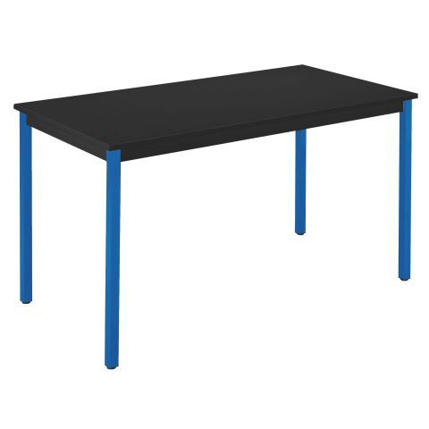 Mesa rectangular antracita 120 x 60 cm multiforma Budget patas azules