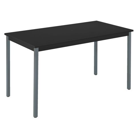 Mesa rectangular antracita 120 x 60 cm multiforma Budget patas grises
