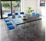 Table de réunion modulaire rectangle avec bords arrondis antichocs L 140 x  P 70 cm Multiformes confort