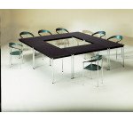 Table rectangulaire L 140 x P 70 cm, piétement chromé - Confort