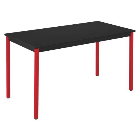 Mesa rectangular antracita 120 x 60 cm multiforma Budget patas rojas
