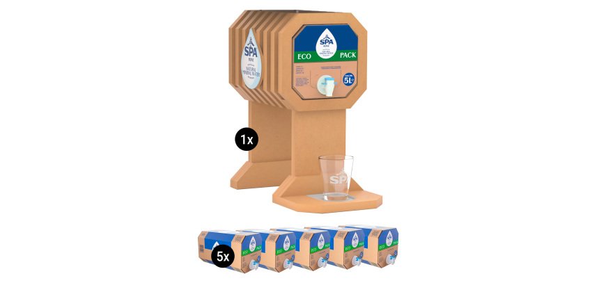 Set van 5 Ecopack Spa Reine 5 L + 1 GRATIS verdeler
