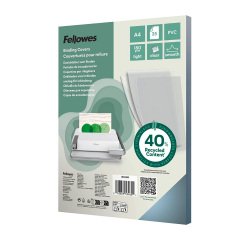 Couverture de reliure A4 FELLOWES PVC 18/100 transparente incolore - sachet de 25