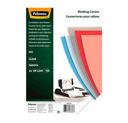 Cubiertas para encuadernar PVC 150 micras A4 transparentes Fellowes paquete de 100