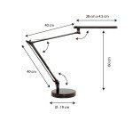 Lampe de bureau Led intégrée Mambo 2.0 - Unilux - 7 W - Bras articulé