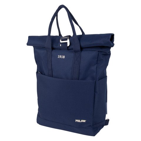 Mochila con cierre superior enrollable serie 1918 azul marino
