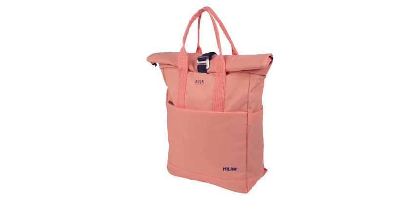 Mochila con cierre superior enrollable serie 1918 rosa