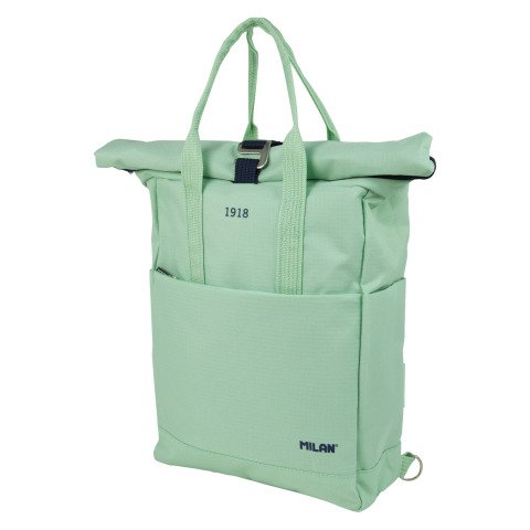 Mochila con cierre superior enrollable serie 1918 verde menta
