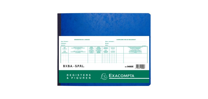 Register Stechhefter Aktionäre Exacompta 9400X, 24 x 32 cm, 80 Seiten