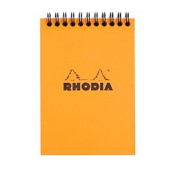 Bloc de bureau Rhodia 10,5 x 14,8 cm spirale orange n°13 - 5 x 5 mm - 80 feuilles