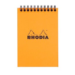 Notitieblok Rhodia 10,5 x 14,8 cm spiraal oranje n°13 - 5 x 5 mm - 80 vellen