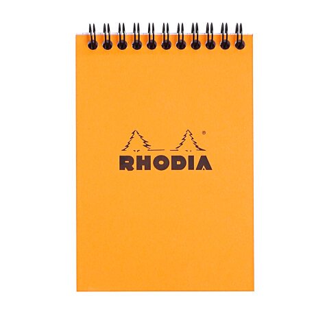 Bloc de bureau Rhodia 10,5 x 14,8 cm spirale orange n°13 - 5 x 5 mm - 80 feuilles