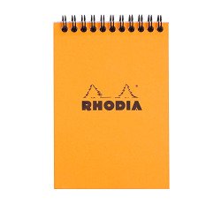 Notepad Rhodia 10,5 x 14,8 cm spiral orange n°13 - 5 x 5 mm - 80 sheets