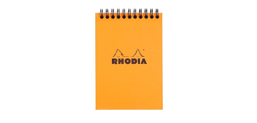 Schreibblock Rhodia 10,5 x 14,8 cm Spiralbindung Orange Nr. 13 - 5 x 5 mm - 80 Blätter