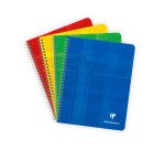 Cahier spirale 16,5 x 21 cm petits carreaux 120 pages + marge Clairefontaine