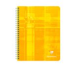 Cahier spirale 16,5 x 21 cm petits carreaux 120 pages + marge Clairefontaine