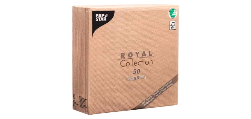 Serviette de table en ouate Royal Collection non tissé 40 x 40 cm - Paquet de 50