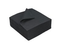 Serviette de table noire en ouate Royal Collection non tissé 40 x 40 cm - Paquet de 50