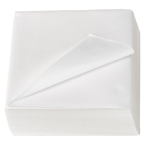 Serviette de table en ouate Royal Collection non tissé 40 x 40 cm blanc - Paquet de 50