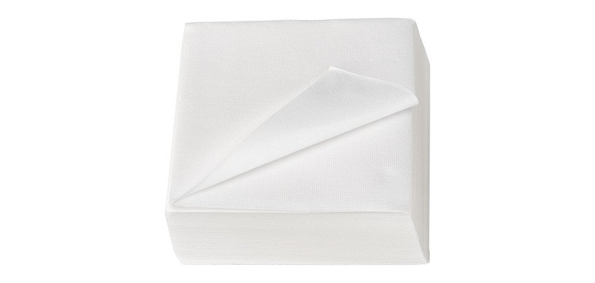 Serviette de table en ouate Royal Collection non tissé 40 x 40 cm blanc - Paquet de 50