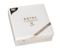 Tischserviette aus nicht gewebtem Vliesstoff Royal Collection 40 x 40 cm weiß - Packung mit 50