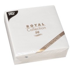 Table napkin in non-woven cotton wool Royal Collection 40 x 40 cm white - Pack of 50