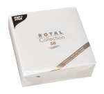 Serviette de table en ouate Royal Collection non tissé 40 x 40 cm blanc - Paquet de 50