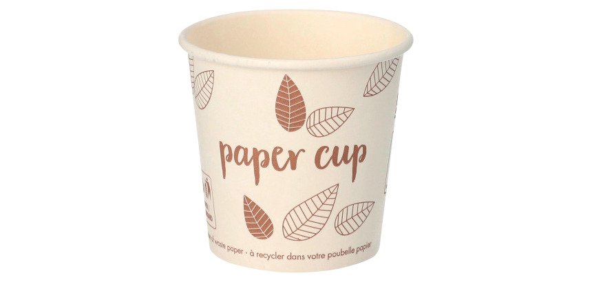 Gobelet en carton Pure - Zéro plastique - 10 cl - Lot de 80