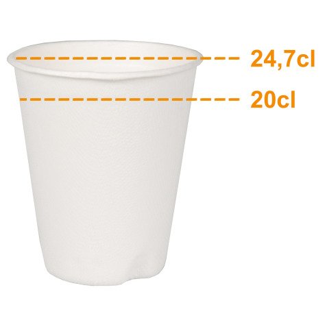 Vaso de bagazo de caña de azúcar - 20 cl - Lote de 80