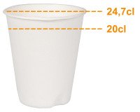 Gobelet en canne à sucre - 20 cl - Lot de 80