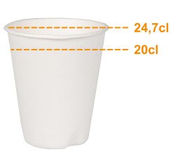 Vaso de bagazo de caña de azúcar - 20 cl - Lote de 80