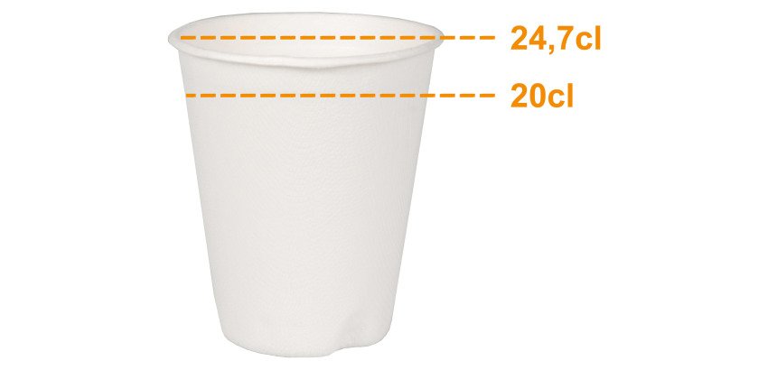 Vaso de bagazo de caña de azúcar - 20 cl - Lote de 80