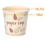 Gobelet en carton Pure - Zéro plastique - 10 cl - Lot de 80