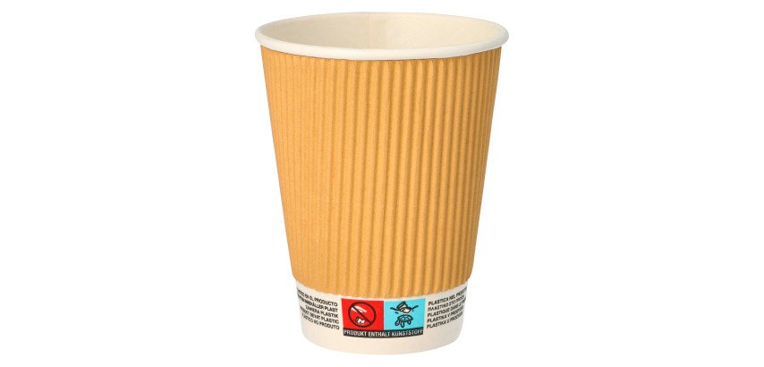 Cup in cardboard Ripple Wall 30 cl - pack of 100 pieces